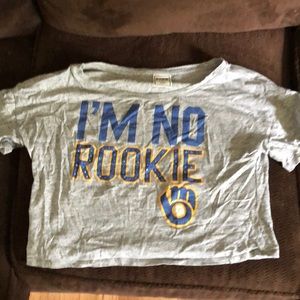 Pink Brewers Crop t shirt